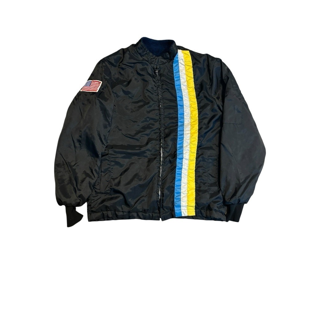 Vintage 70s‎ Sherpa Lined Racer Jacket Sportswear USA Retro Large